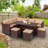 Justussr Rectangular 8 - Person 91.9" Long Dining Set with Cushions