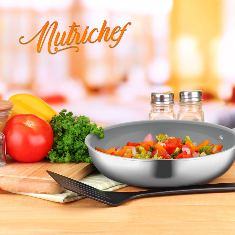 NutriChef Stainless Steel Non Stick Frying Pan