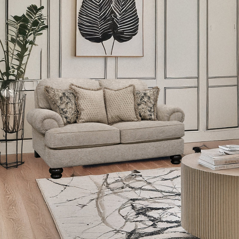 Causeuse traditionnelle en chenille Tobia