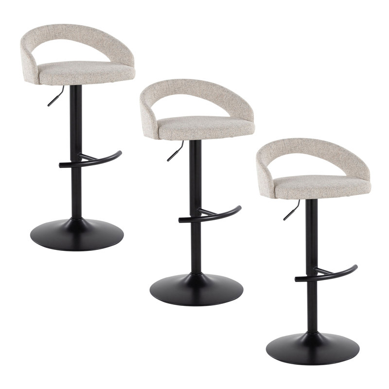 Tabouret de bar réglable, Noir, 2