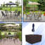 Housse pour ensemble de table et chaises d'extérieur carrée avec trou pour parasol-338565192-338565196