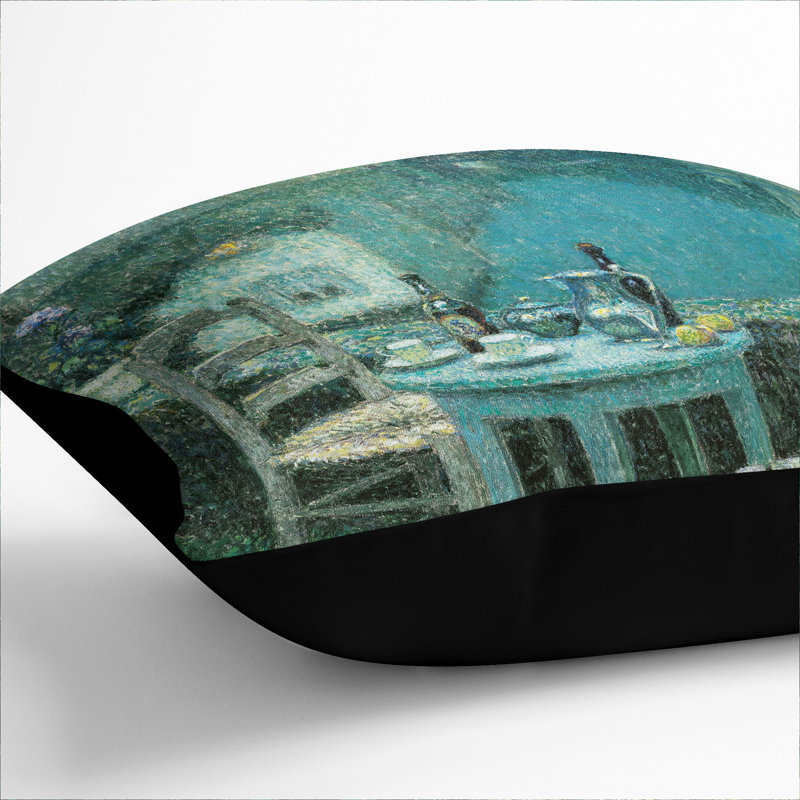 Small Table in Evening Dusk Scatter Cushion, 40cm H x 40cm W x 15cm D, Black