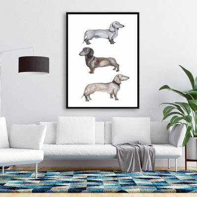 Dachshund Dogs Print On Canvas