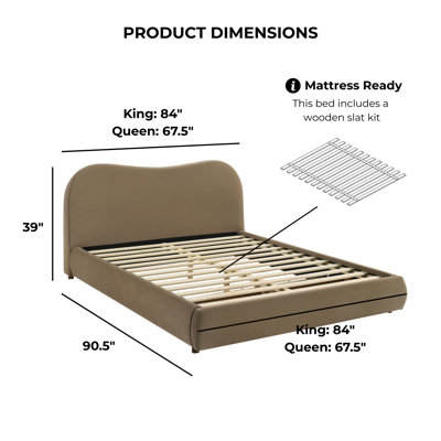 Mirelle Upholstered Platform Bed with Footboard Drawer