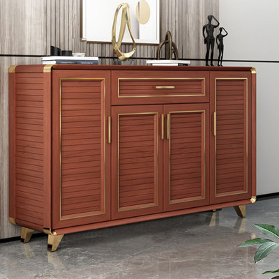 Rangement pour chaussures en alliage d'aluminium noyer