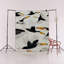 Tapis décoratif moderne à motif de vol d'oiseau touffeté à thème beige-21243174