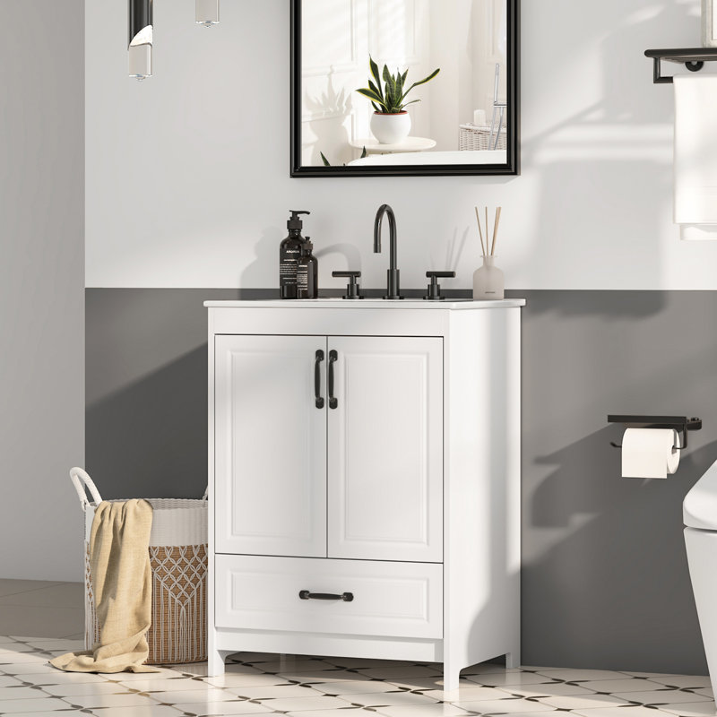 24'' Single Bathroom Vanity With Ceramic Top