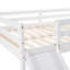 Lit mezzanine blanc avec glissière attrayante - Fabriqué en bois massif pour assurer une stabilité et une durabilité accrues