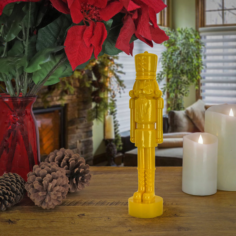 Décoration de Noël casse-noisette, Jaune, H 13,58 po x l 4,33 po x P 4,72 po