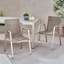 Chaise de salle à manger d'extérieur moderne en aluminium avec siège en corde, ensemble de 2