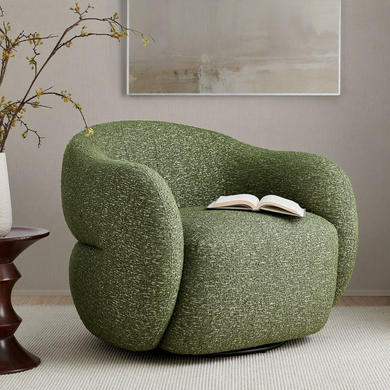 Fauteuil d'appoint pivotant Raylene, Olive