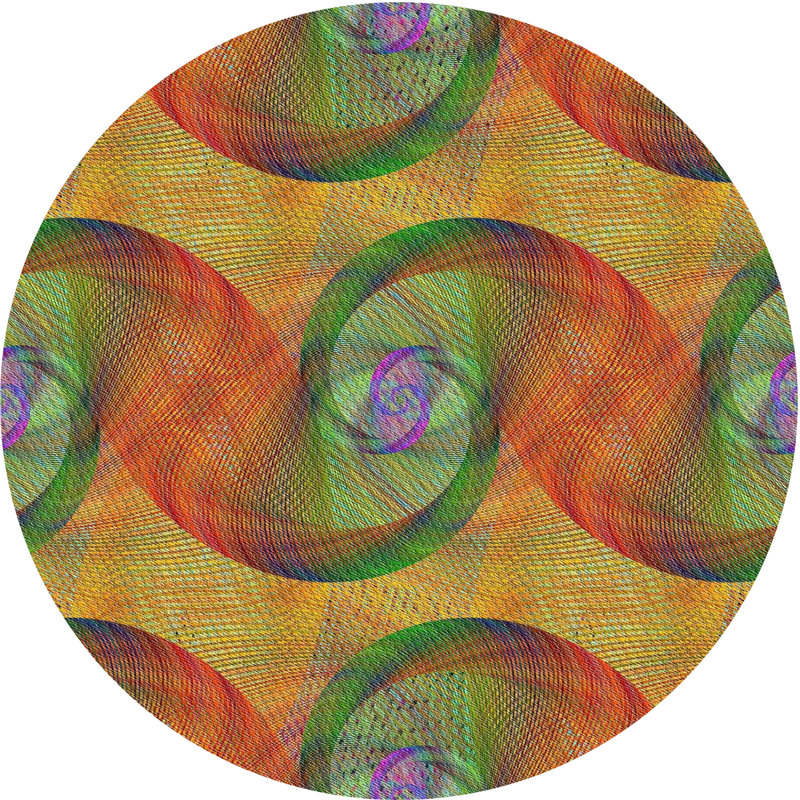 Abstract Indoor Rug, Round 3'