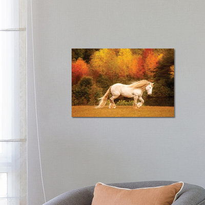 Golden Lit Horse VI 1 Piece Wrapped Canvas Wall Art