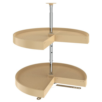 Rev-A-Shelf Lazy Susan à deux tablettes en polymère, amande