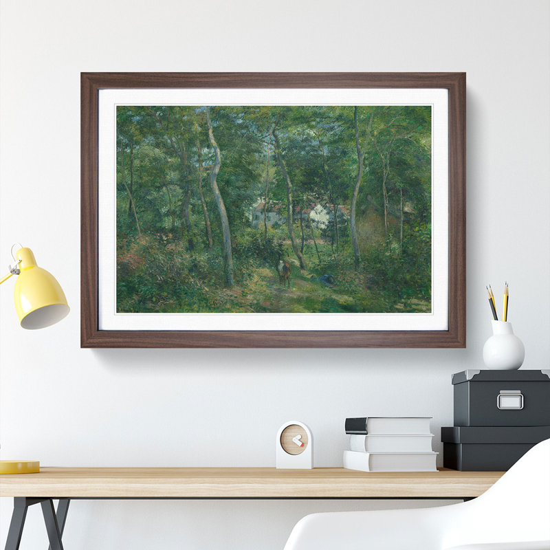 Edge of the Woods by Camille Pissarro - Picture Frame Painting, Walnut Framed, 48cm H x 65cm W x 2cm D