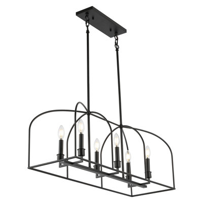 6 - Light Dimmable Lantern Chandelier