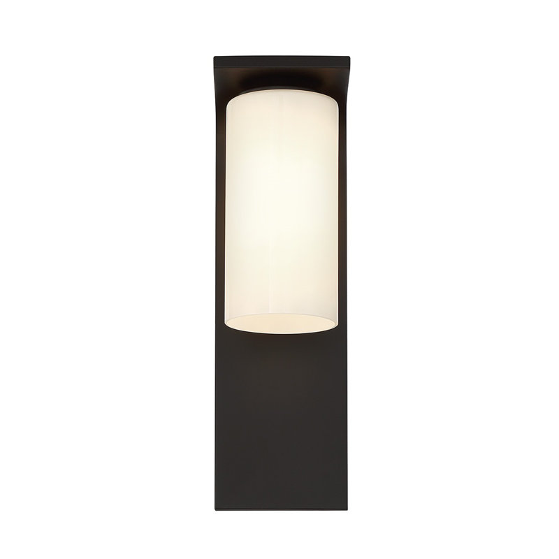 Grande lanterne d'extérieur 1 lumière Colonne, H 20 po x l 6,25 po x P 9,5 po, Noir, noir, noir, noir
