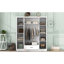 Armoire 4 portes blanche avec 1 tiroir