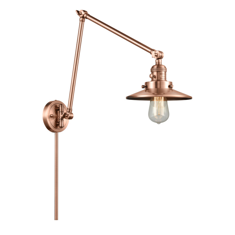 Lampe murale avec bras pivotant double 1 lumière Gault, Cuivre antique, Cuivre antique, Ampoule non incluse