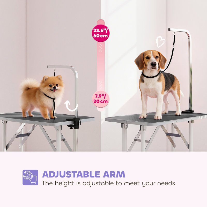 80cm H x 81cm W x 48.5cm D Adjustable Folding Grooming Table