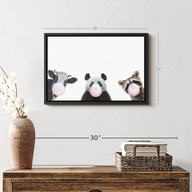 «Three Funny Animals Wall Art», H 13 po x l 19 po