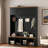 Farmhouse Hall Tree With Bench, 4 Cabinets, 4 Open Compartments And Coat Racks-533058353