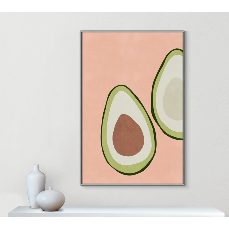 Avocat tranché - reproduction d'art, H 61,5 po x l 41,5 po x P 2 po, Toile avec cadre argenté, Toile
