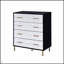 Commode élégante à 4 tiroirs en noir et argent avec motif de faux crocodile, parfaite pour les solutions de rangement modernes.