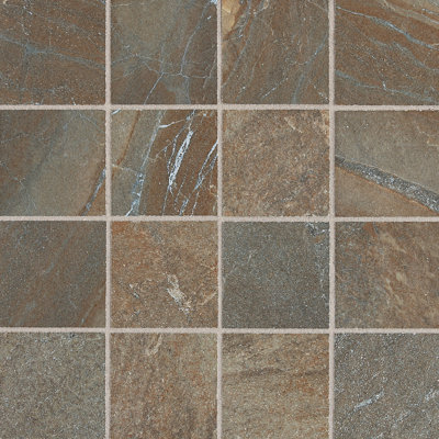 Ayers Rock 3" x 3" Porcelain Mosaic Tile in Rustic Remnant