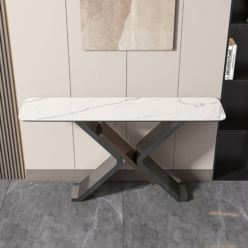 Console de style moderne en pierre frittée, H 33,4 po x l 47,2 po x P 13,7 po