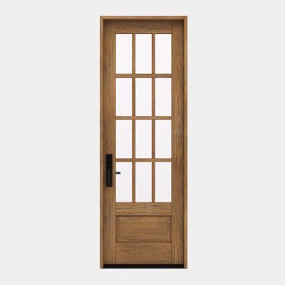 G7512-SW-96 | Porte simple 96 po, extérieur pré-suspendu RTA, SDL 12 Lite 3/4 Lite, 1 panneau, bois d'acajou brut