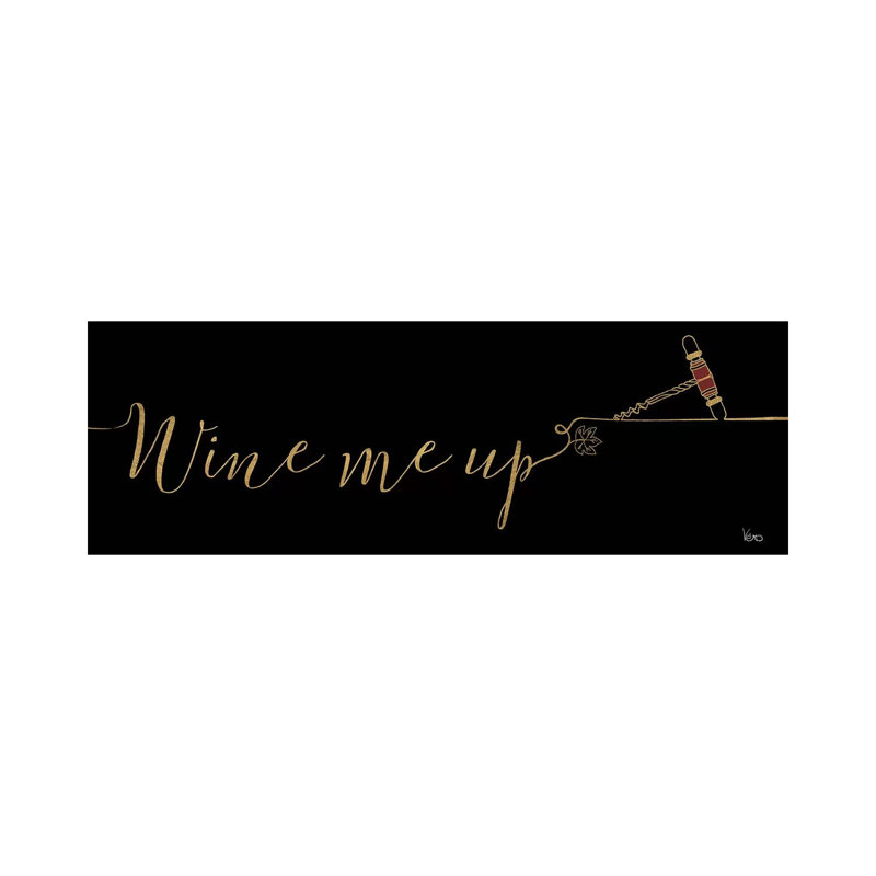 Underlined Wine on Black III 1 Piece Wrapped Canvas Panoramic Wall Art, 30.48 cm H x 91.44 cm W x 1.91 cm D