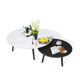 2 Piece Aluminum Patio Table Set With Sintered Stone Tabletop