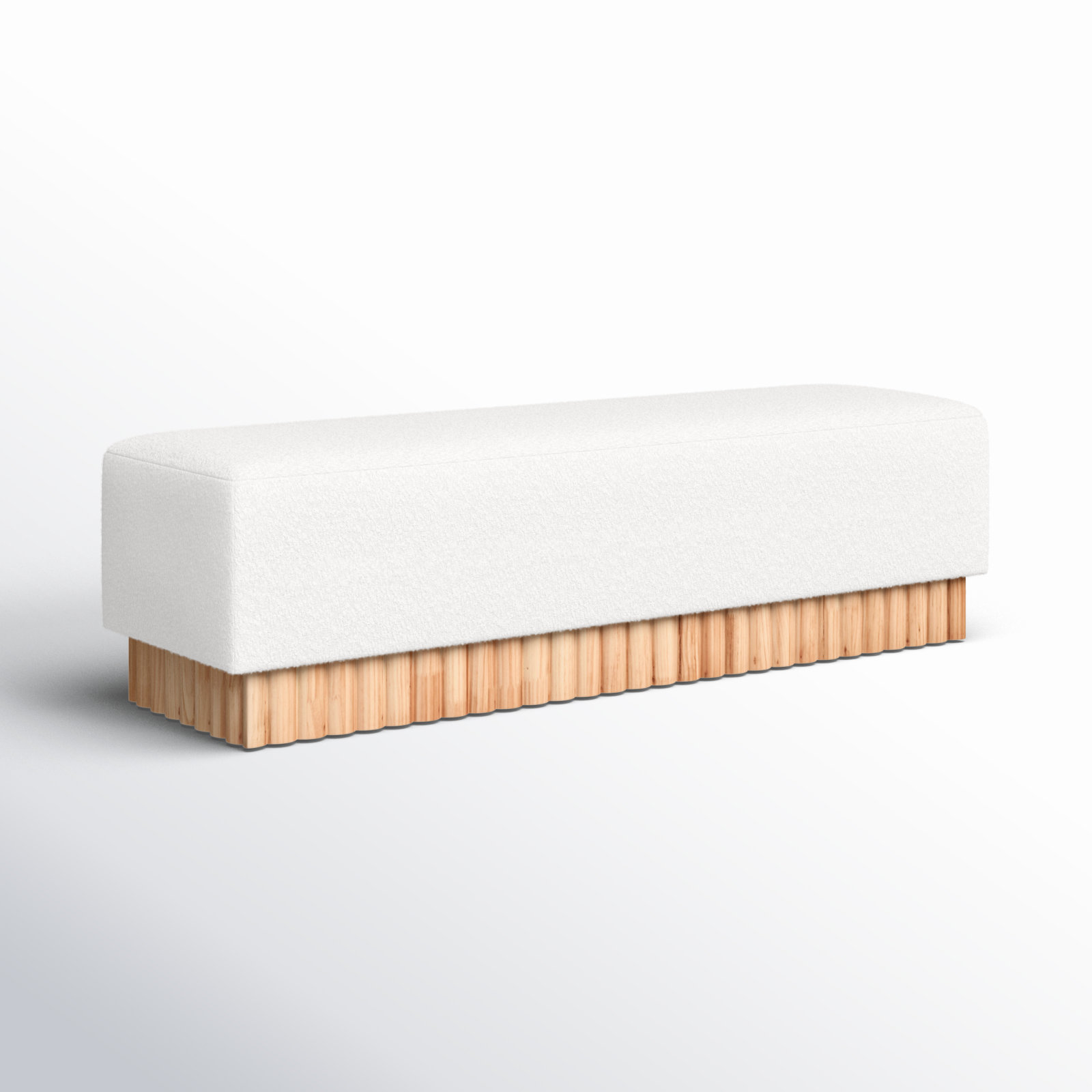 Peridot Upholstered Bench, Oak
