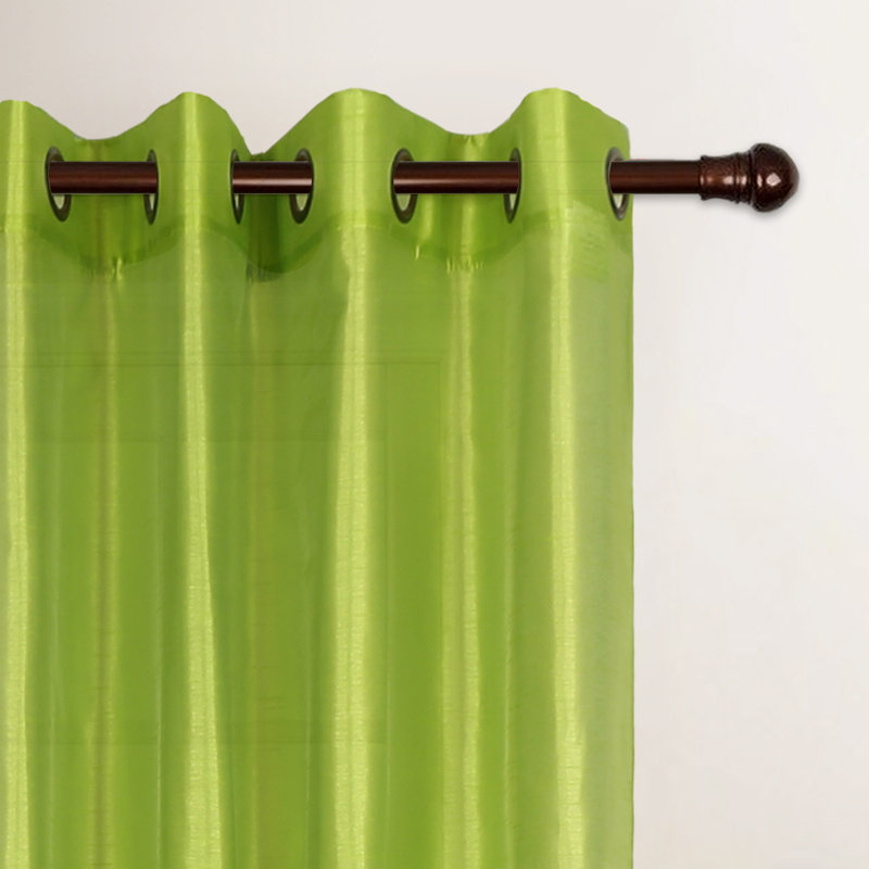 Diredra Polyester Semi-Sheer Curtains, Lime green