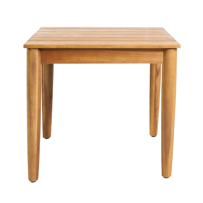 Rustic Wood Side Table With Slat Element, 20.36"w X 20.36"d 17.73"h, Feature, 20x20x17.73, Color