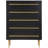 Contemporary 5-Drawer Chest With Gold Accent-1039395066