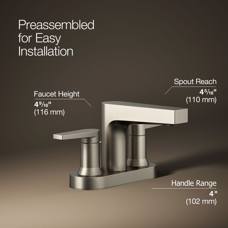 Taut Centerset Bathroom Sink Faucet, Vibrant Brushed Nickel
