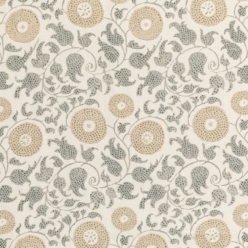 Eldora Print Fabric, Flax