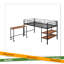 Lit mezzanine simple en métal avec bureau et tablettes-18298648