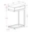 Table d'appoint Dexy, en forme de C, 1 tiroir, étroit 10 po x 16 po, métal-101190881-101190882