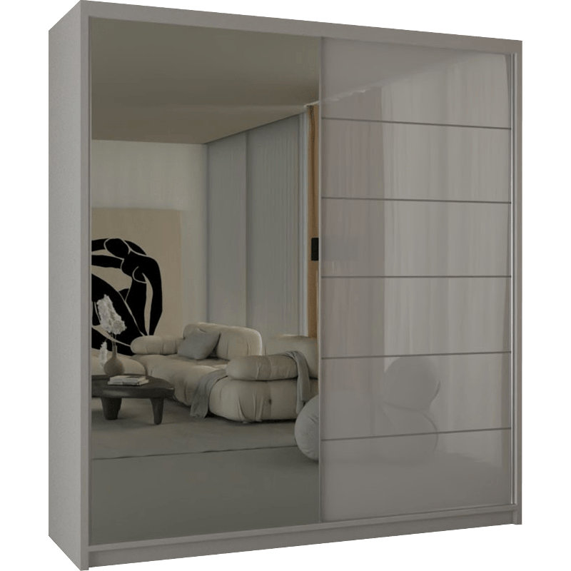 Calvero 2 Door Manufactured Wood Wardrobe, 200cm H x 150cm W x 62cm D, White