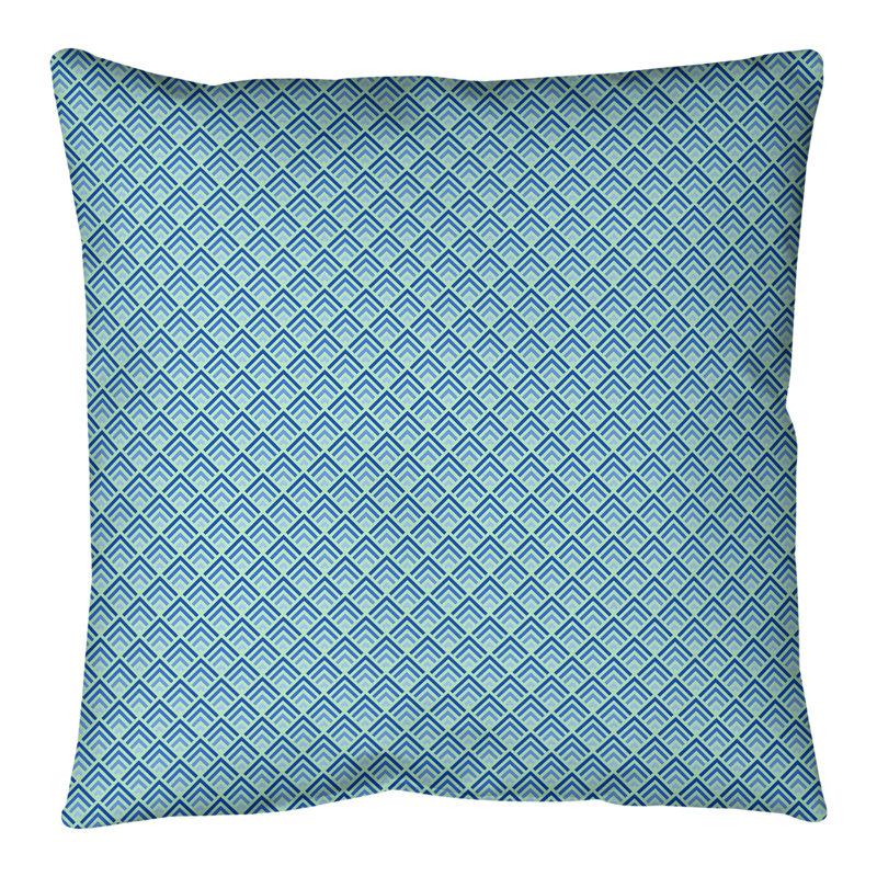 Coussin décoratif géométrique, H 26 po x l 26 po, Vert / bleu, Pas de bourre
