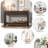 Modern Console Table With Striped Design, 2 Drawers And 2-tier Design-1410201998