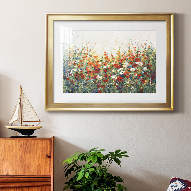 «Garden In Bloom I», toile encadrée de qualité supérieure - prête à être accrochée, H 26,5 po x l 36,5 po x P 1 po, Blanc