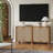 Valero Rustic Wood TV Stand Cabinet With Seagrass Door Panels-110437286