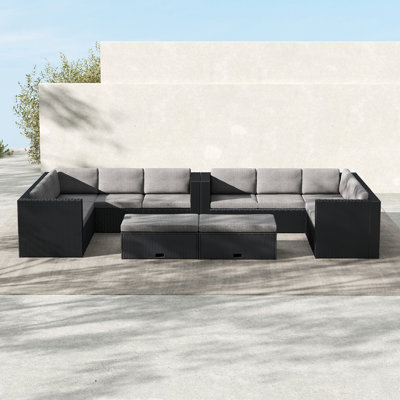 Ensemble modulaire d'extérieur en forme de U pour 10 personnes