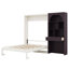 Lit escamotable avec armoire arquée, DEL intégrée, tiroir, cadre de lit mural pliable, plusieurs compartiments de présentation ouverts-133408619