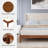 Shiann Queen Bedroom Set, Solid Bamboo Wood Platform Bed Frame & Upholstered Wingback Headboard