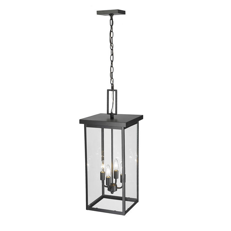 Osakis 4 Light 11" Wide Outdoor Pendant, Powder Coated Black